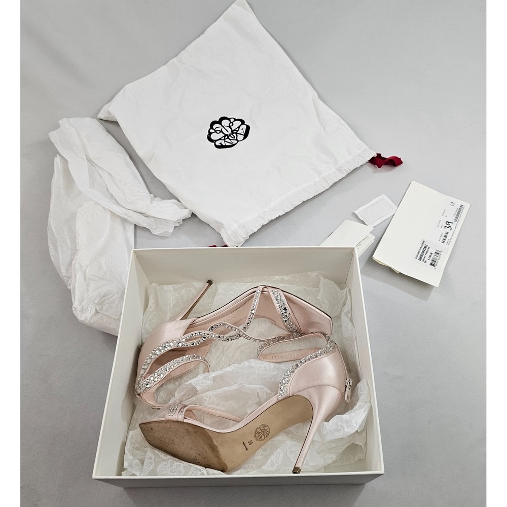 Alexander McQueen Pink Crystal Satin Strappy Heels EU 39 US 8.5 688065 Italy - Picture 6 of 16
